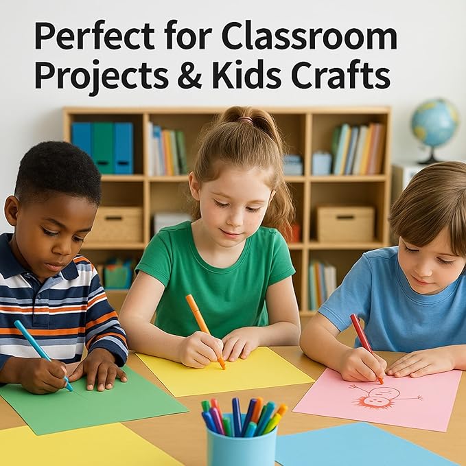 Colored Copy Paper 8.5 x 11, Letter Size Printer Paper, 600 Sheets (150 Each of Pink, Green, Blue, Yellow), Jam-Free, Bulk Pastel Colored Paper for Arts & Crafts, DIY Projects, Made in USA