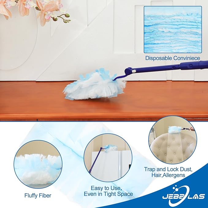 JEBBLAS Disposable Duster Refill, Heavy Duty Duster Refills,20 Count,Multi Surface Dusters Refill for Cleaning,Duster Refills