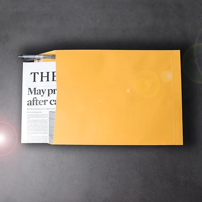 250 PCS 6x9 inches Security Catalog Envelopes Printable Self Seal Envelopes, Anti Tear brown Kraft Envelopes for Invitation Cards, Pictures, Photos, Documents