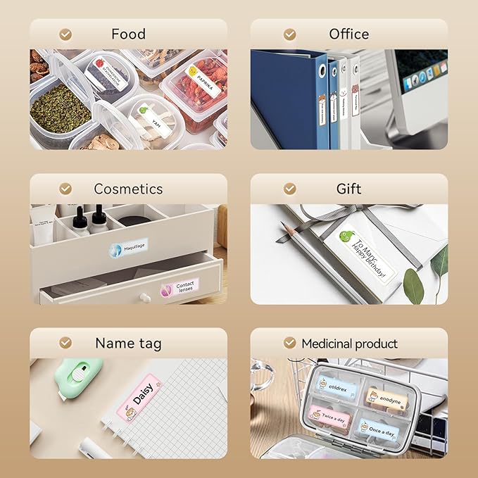 NIIMBOT D11 Label Maker Tape 3 Rolls Adhesive Green Label Paper 0.47" X 1.57" (12 X 40mm) 160 Labels/Roll, Compatible for NIIMBOT D11 D110 Label Printer, 3-Roll