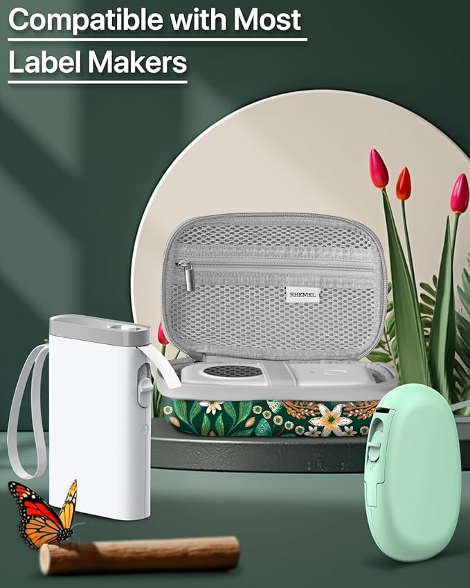 Label Maker Case, EVA Travel Case with Designed Pattern, Compatible with D30, P21, E10, D110 Label Makers (Box Only), Butterflies