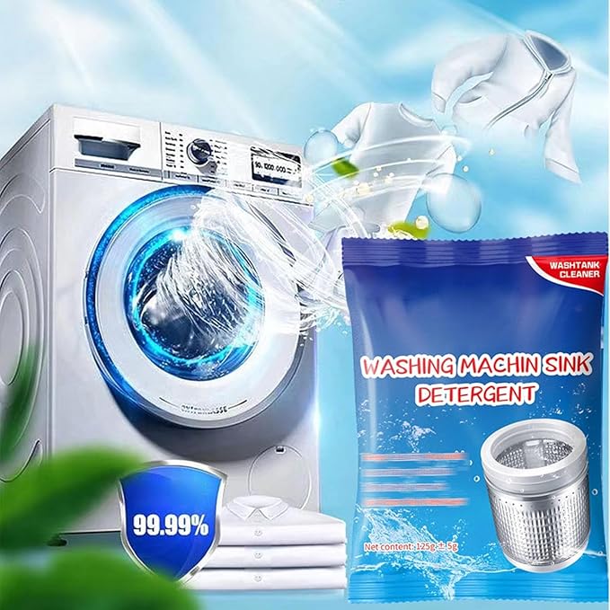 Powerful Stain Remover Washer Tank Cleaner, Washing Machine Deep Cleaner Front Loader Top Load, Heavy Duty Stubborn Stain Cleaner, Household Descaler For Drum, Tub & All Internal Parts (3PC)