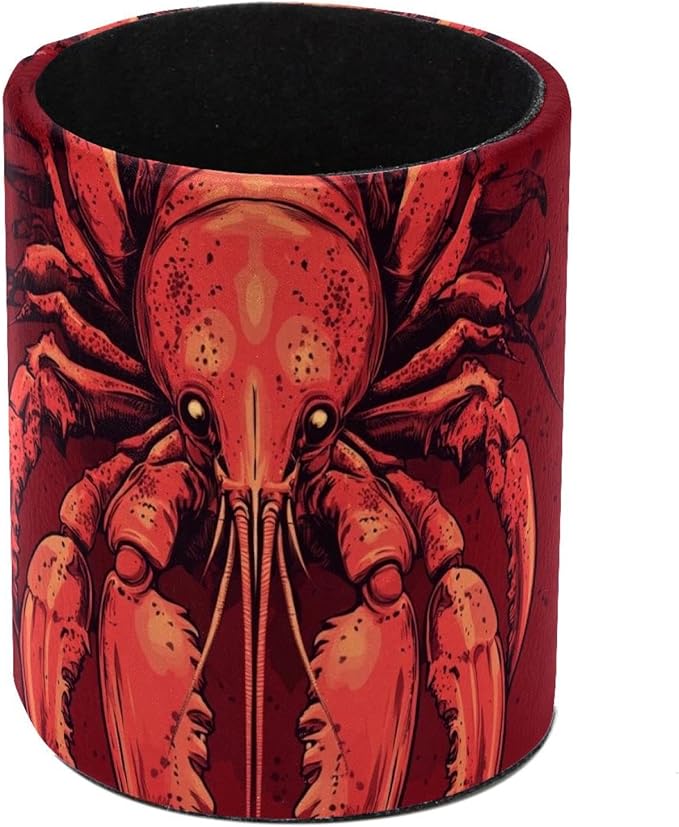 _Red lobster (1) Pencil Box, Multiple-Use Desk Writing Stationary Organizer Pen Holder Cups Office School Supplies Storage