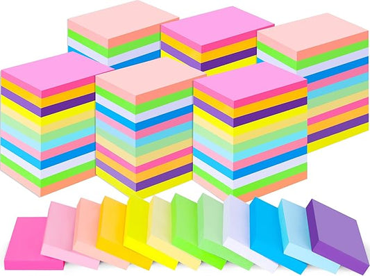 60 Pack Sticky Notes 1.5x2 in, Small Self Stick Note, 12 Color Mini Sticky Notes Pad Bulk, Assorted Bright Colors Paper Memo Pads for Office School Notebook Supplies, 75 Sheets/pad 4500 Sheets