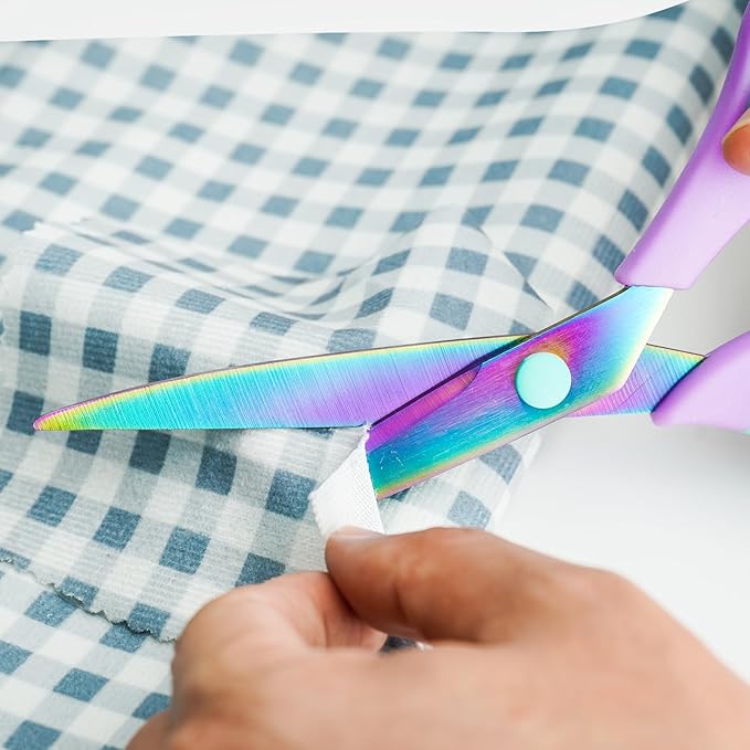 3PCS Purple Craft Scissors, Sharp Tailor,Multi-Purpose Titanium Blade,Soft and comfortable grip, Multipurpose Fabric Scissors Set, Great for Craft, Sewing, Arts, School and Home Supplies.