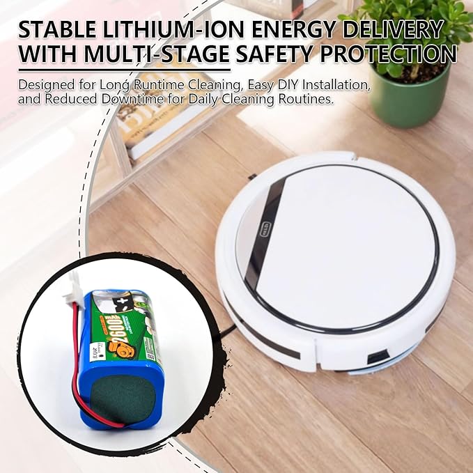 (2-Pack) 14.8V 2600mAh Li-ion Battery, Compatible with iLife A4 A4s A6 A7 A9 V3 V5 V5s V7 Series and Ecovacs Deebot V7 CEN660 CR120 CR130 DG800 X500 Zaco A6 A8 A9 Dibea D960 GT9 V780 4ICR19/65