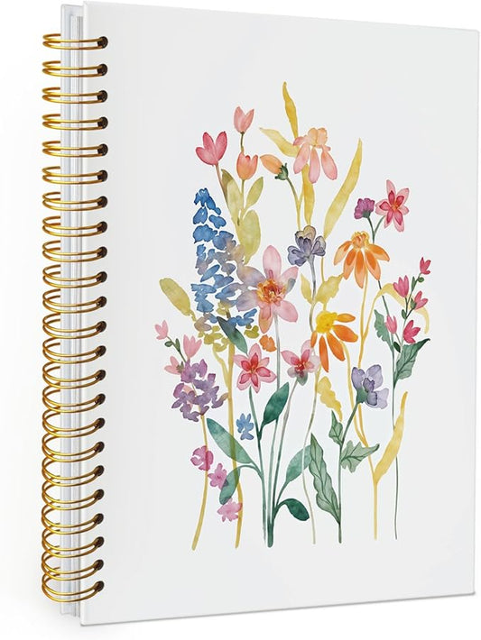 Wheatwin Floral Notebook Journal, Wildflower Cute Hardcover Spiral Notebook for Work Note Taking Women Writing School Teen Girls 5.5x8.3