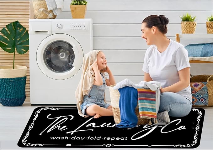 Laundry Room Rug Runner 24"X72" Non Slip Farmhouse Mats Organization and Washable Floor Long Rugs for Laundry Room Accessories Mudroom Kitchen Bathroom Area Rugs Decor