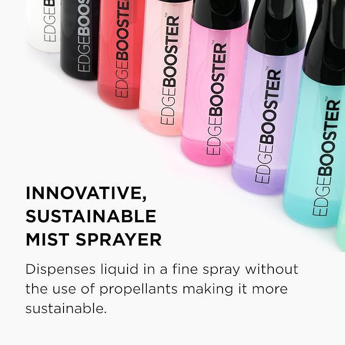Style Factor Edge Booster Mist Spray Bottle for Hair (10.1oz/300ml) - Continuous Ultra Fine Mist Sprayer – For Hairstyling, Salons, Cleaning, Plants, Essential Oil & More - Hot Pink