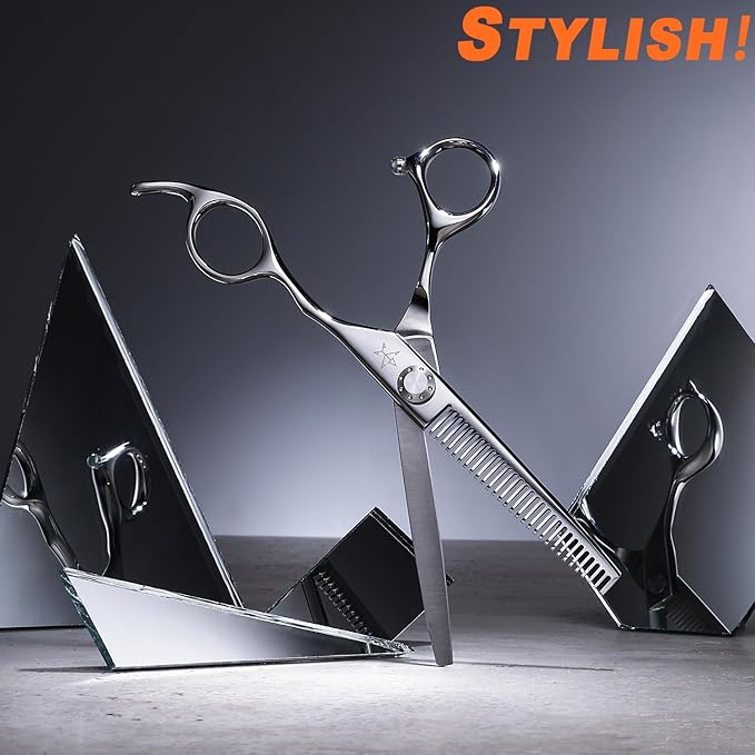 High-end Professional Hair Scissors Thinning Shears Barber Hair Cutting Teeth Shears Hairdressing Texturizing Scissor 6 Inch Stainless Steel Alloy For Women Men Kids Salon Hairdresser & Home