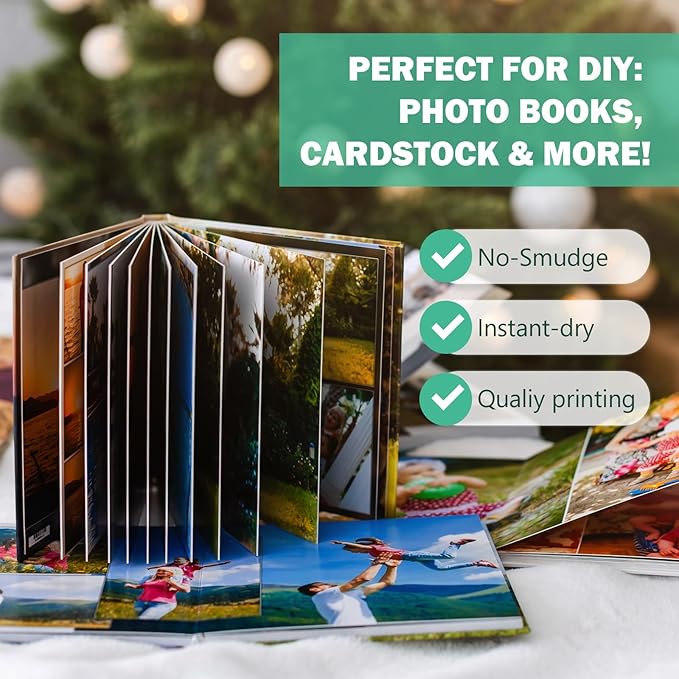 Double Sided Glossy Photo Paper 8.5 x 14 Legal Size for Inkjet Printer, 50 Pack, 260gsm/69lb