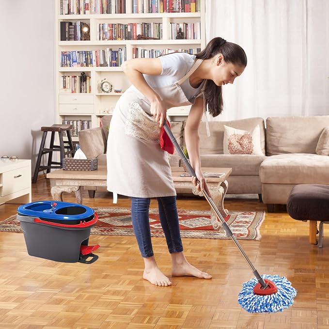 10 Pack Mop Replace Heads Compatible with O-Cedar Easywring Rinseclean 2-Tank System, Spin Mop Head Replacement, Microfiber Mop Refills for Deep Cleaning, Washable and Reusable