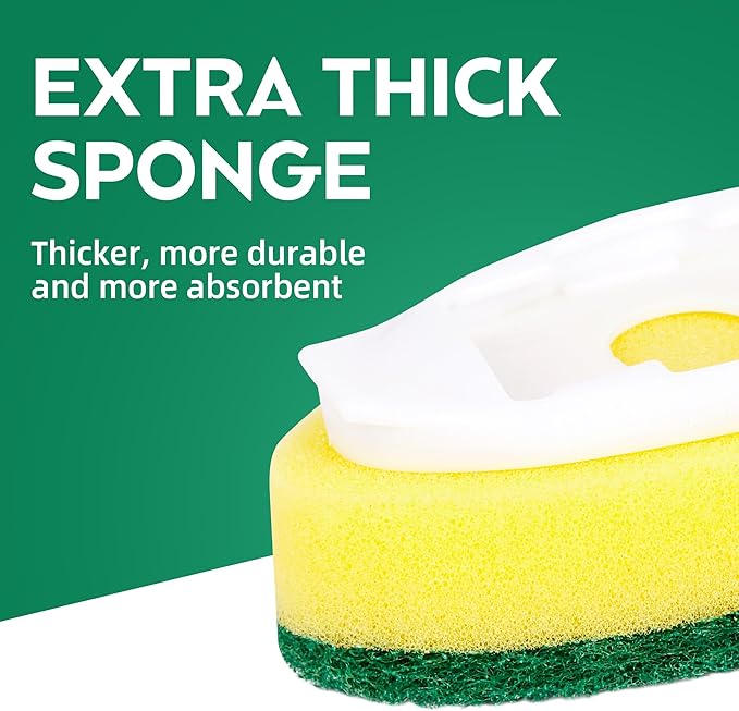Non-Scratch Dish Wand Sponge Refills, Zero-Scratch Replacement Heads for Dish Wand, Scratch-Free Dishwand Refills, Non-Scratching Scrubber Pads for Soap Dispensing Handle, Safe for Nonstick Cookware