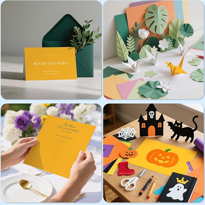 160 Sheets Cardstock Paper 8.5 x 11 Premium Weight 200gsm Orange Card Stock Paper Printing, Crafts, Invitations | Smooth Printer Cardstock Paper | Bulk Construction Paper for DIY & Professional Use