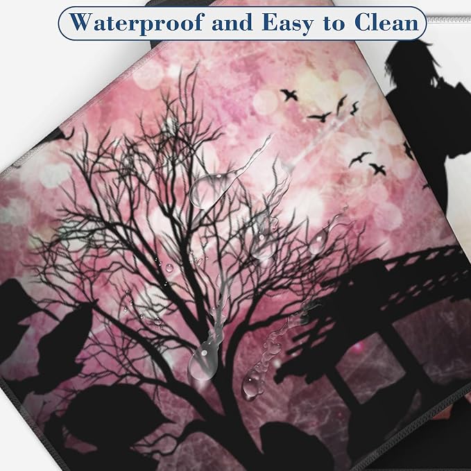 Large Gaming Mouse Pad for Desk Japanese Warrior Big Desk Mat Extended Mousepad with Stitched Edge and Non-Slip Base Long Computer Keyboard Mouse Mat for Home Office Work, 11.8 x 31.5 Inch