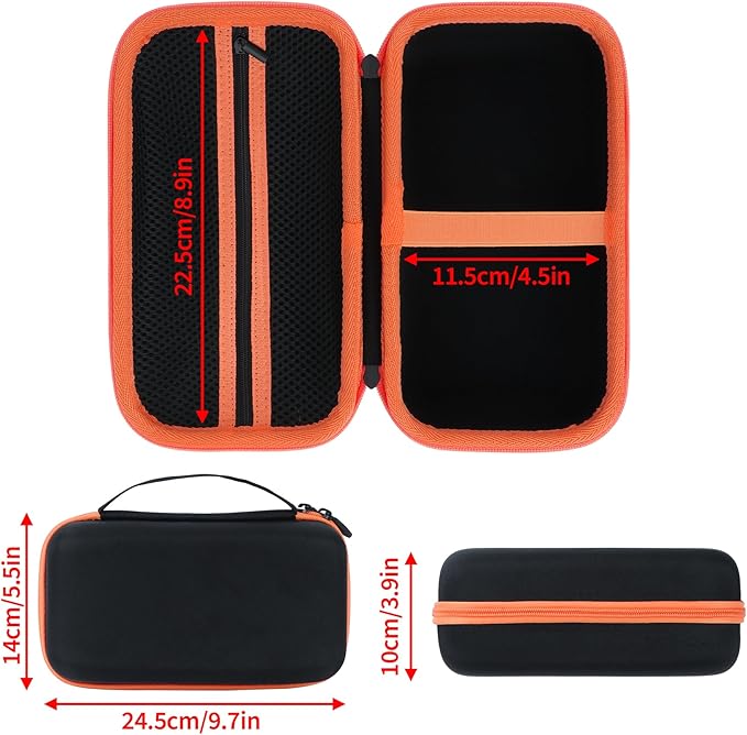 Case Compatible with Brother P-Touch PTH110 / PTH111 Pro / PTE110 Portable Monochrome Label Maker (Black+Orange Zipper)