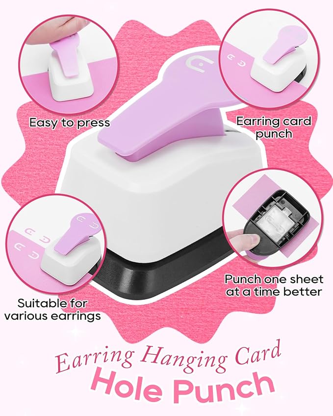 UCEC Leverback Earring Card Punch, Earring Hanging Card Hole Punch, Earring Hole Puncher Earring Cards with Holes for Selling & Displaying Jewelry to DIY
