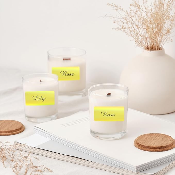 Direct Thermal Label 2x1 Inch- Barcode Labels- Holographic Thermal Sticker Labels for Address, Shipping, Compatible with Rollo Label Printer & MUNBYN& Zebra (300 Labels/Yellow)