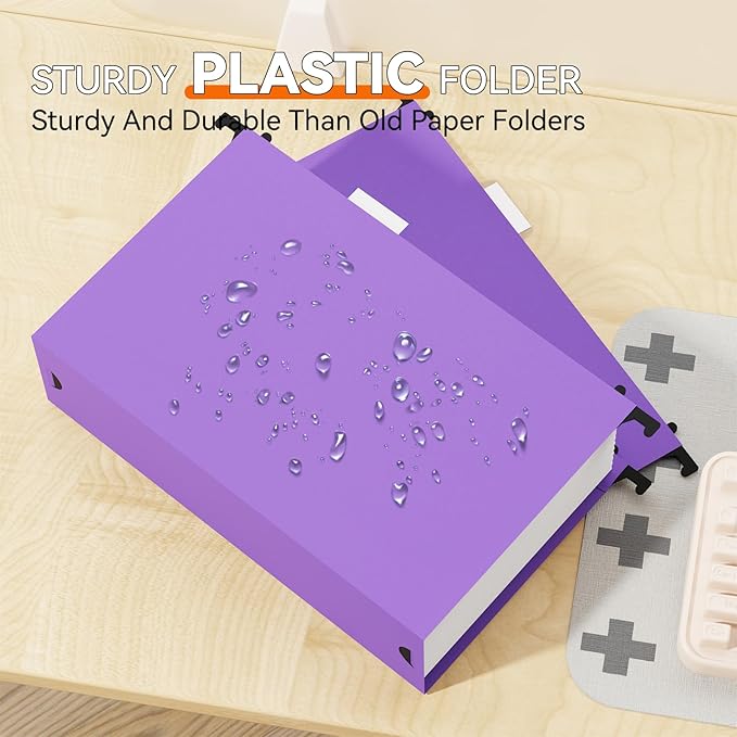Plastic Legal Size Hanging File Folders,3" Expansion Extra Capacity Hanging Folder,Heavy Duty Reinforced Hang Folders Legal,Adjustable Tabs,Filing Cabinet Folder for Bulky Files,12 Pack,Colored