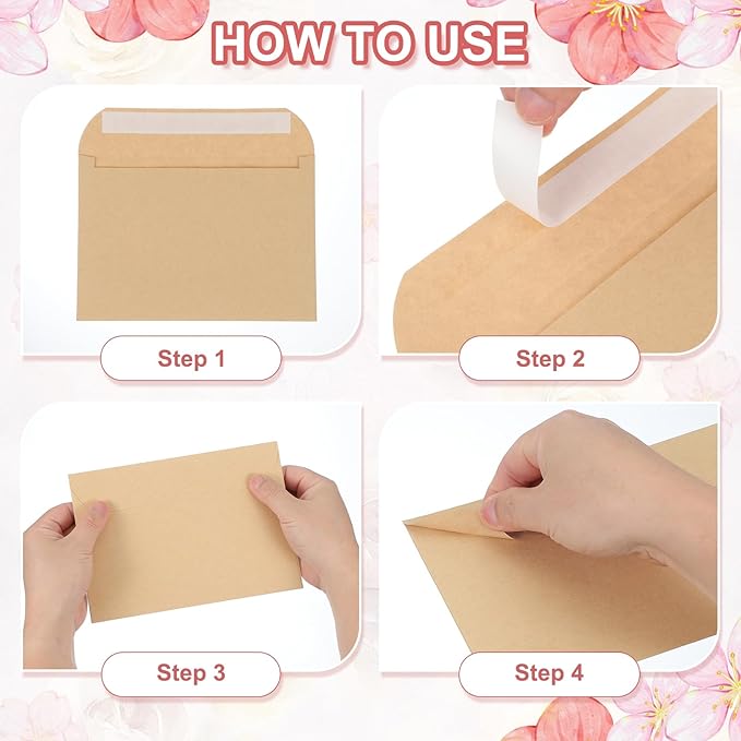 PATIKIL 7.5x5.5 Inch Invitation Envelopes, 50 Pcs Self-Seal for Invitations A7 Self Seal for Weddings Thank You Card Photos Postcards Birthday Greeting Cards Mailing, White