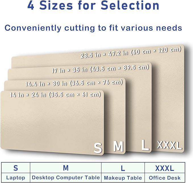 Boutilon Leather Desk Pad Protector,Non-Slip Mouse Pad,Laptop Desk Pad,Office Mouse Mat,Waterproof Leather Desk Blotter,Desk Writing Pad for Office and Home (M-Golden,30"x14")