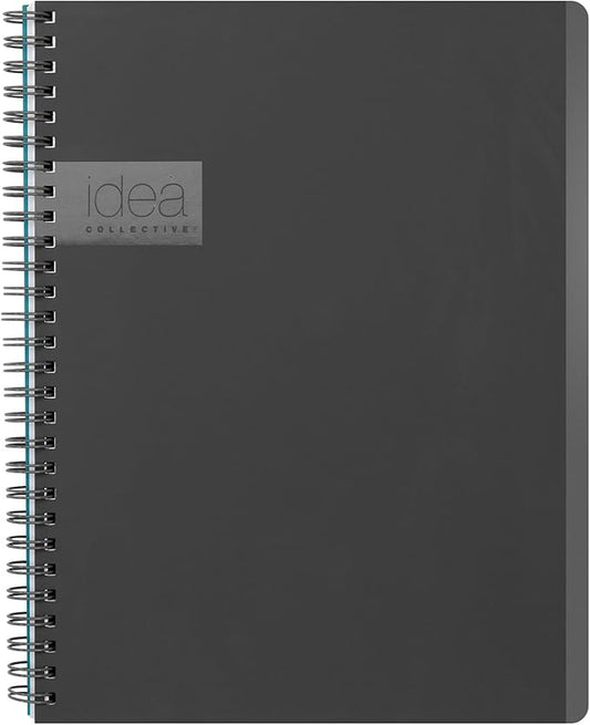 Oxford Idea Collective Professional Notebook, Double Wire-O, 9 1/2 x 6 5/8, Ruled, 80 Sheets, Gray (57013IC)