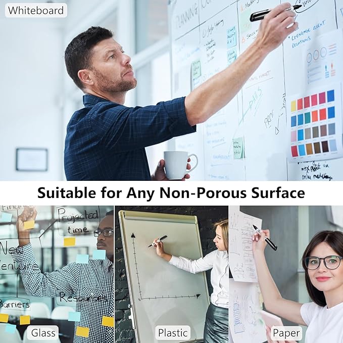 SFAIH Fine Tip Dry Erase Markers, Black, 72 Pack | Bulk Pack for Large Offices, School Classrooms, Training Centers & Institutional Use | Low-Odor Whiteboard Markers