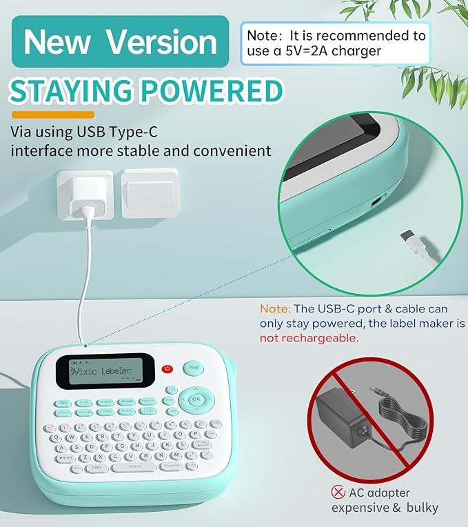 Label Maker Machine with-Tape, Label Maker Waterproof-Labels, Label Maker D210S, Labeler Machine for Classroom Teacher Kids School Items, Portable Label Makers Multiple Symbols Fonts for Home Office