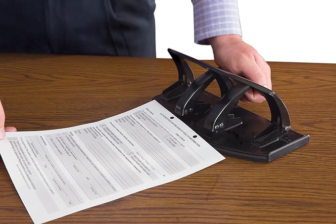 Martin Yale DP20 Master Paper Punch, Heavy-Duty Two-and Three-Hole Punch, Punches Up To 20 Sheets of 20 Pound Bond Paper, Includes High-capacity Chip Pan