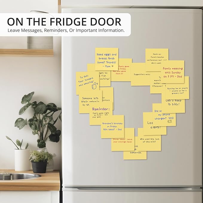 Sticky Notes, 12 Pads, 3x3 inches, Yellow Self-Stick Note Pads, Perfect for Office, Study, and Daily Life Organization - Yellow
