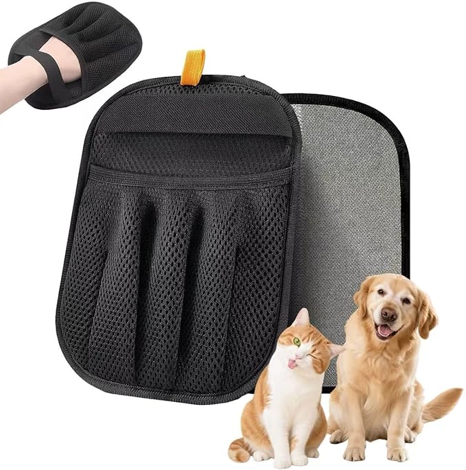 mirkir Pet Hair Removal Glove for Cats & Dogs Five-Finger Electrostatic Pet Hair Remover Glove for Clothing, Couch, Carpet, Furniture, Great Alternative to Pet Lint Roller