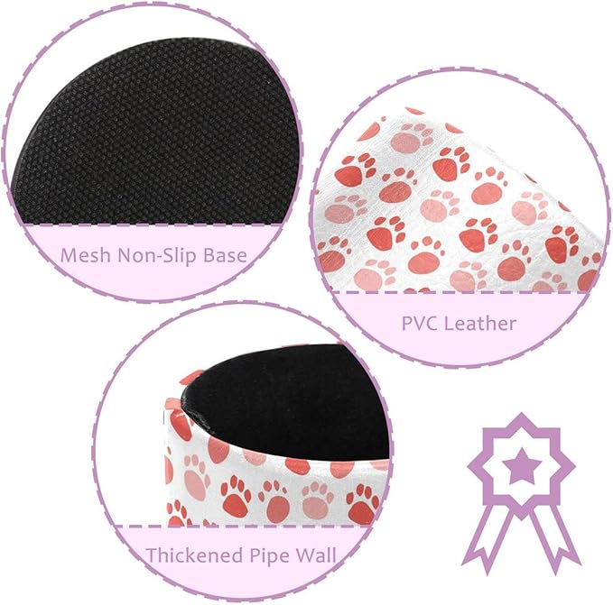 Pen Holder Cup for Desk, Cute Red Dog Paws Pattern Pencil Cup Holder for Desk Office Pen Organizer