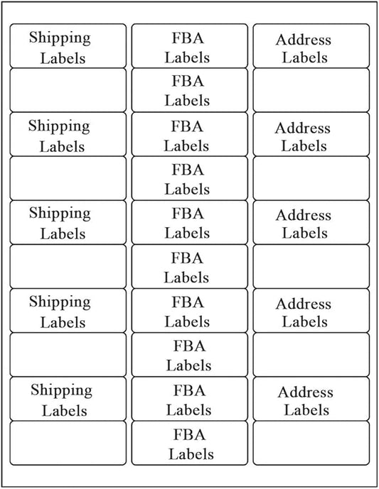 SJPACK 30-up Address Labels 1" x 2-5/8" Mailing Labels,15000 Lables, White Label Sticker Papers for Laser Inkjet Printers, (500 Sheets)