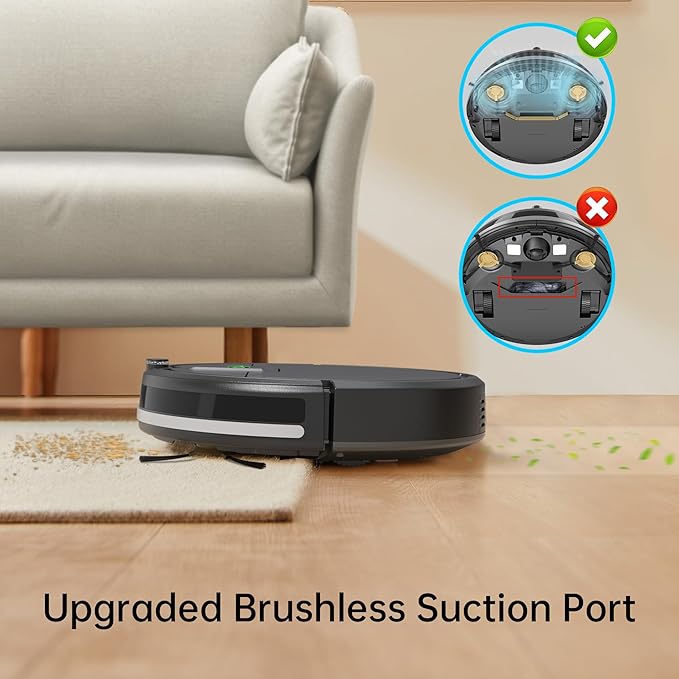 ENCHE Robot Vacuum, Tangle Free Robot Vacuum Cleaner,2900Pa Suction Robotic Vacuum Cleaner with Remote Control,Automatic Self-Charging,Long Run Time,Slim&Quiet for Low Carpet Pet Hair