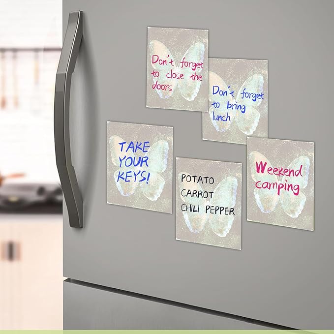 2 Pack Sticky Notes 3x3 Inches, Bright Cute Strong Sticking Power, Easy to Post for Home, Office, 80sheets/Pads, Cute Green Butterfly