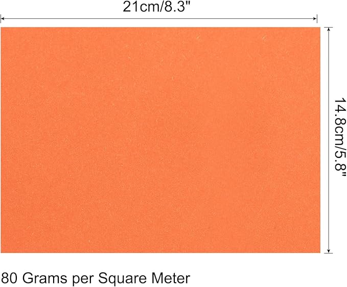 MECCANIXITY 25 Sheets Colored Copy Paper 8.3 x 5.8 Inch Printer Paper 80gsm Orange for Office Printing, Document Copying, Invitations, Forms, Art Projects