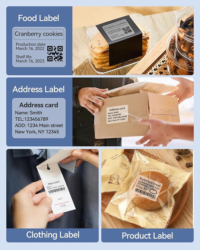 NIIMBOT Thermal Label Maker Paper 40×30 mm Clear 2Packs for B1 B21 B31 K3 Label Maker