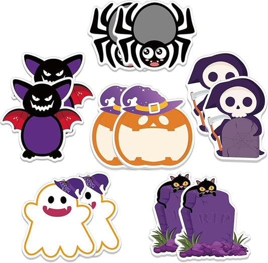 600Pcs Halloween Sticky Notes, Self-Adhesive Halloween Note Pads Spider Pumpkin Ghost Memo Pads Removable Halloween Memo Notes for Halloween School Office Home Students Teachers Favors