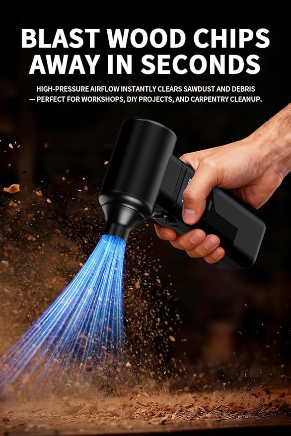 Instant Dust Removal – Electric Air Duster 130000 RPM, 40 mm Motor, 8000 mAh Battery & 30 W Fast Charge, TFT Screen, 300-Speed Control, Rechargeable Compressed Air Blower for PC & Electronics