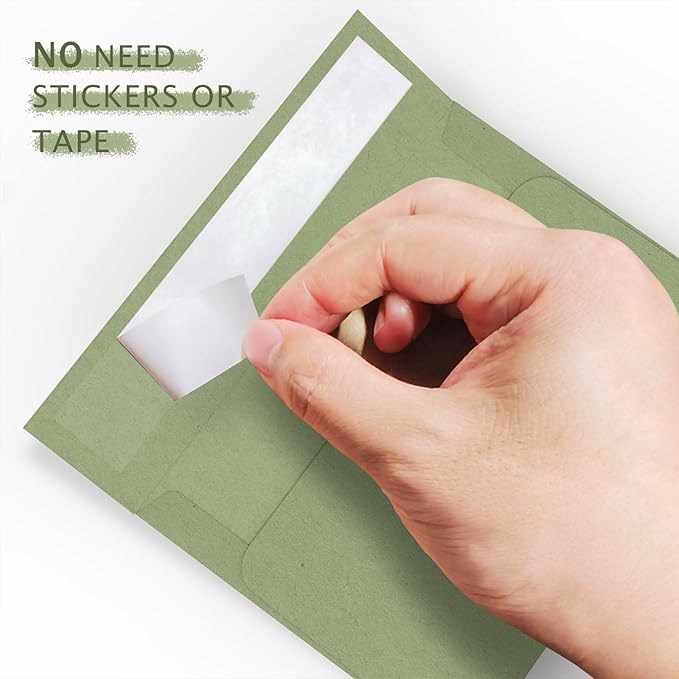 100 Pack A2 Sage Green Envelopes, Goefun 4.375 x 5.75 Greeting Card Envelopes 120 GSM, Self Seal Printable for 4.25 x 5.5 Cards, Photos, Invitations, Weddings, Graduation, Baby Shower