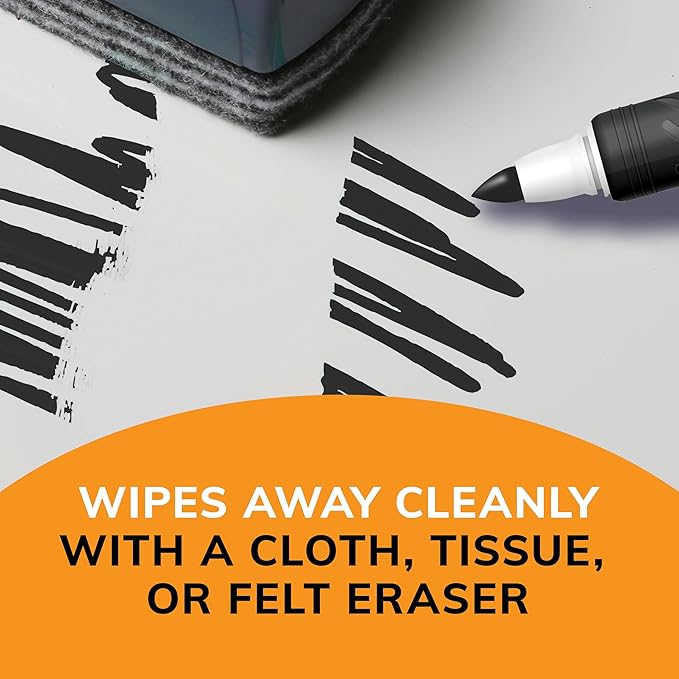 BIC Intensity Red Low Odor Dry Erase Markers, Fine Tip, 12-Count Pack of Erasable Markers With Low-Odor Ink for a Pleasant Writing Experience