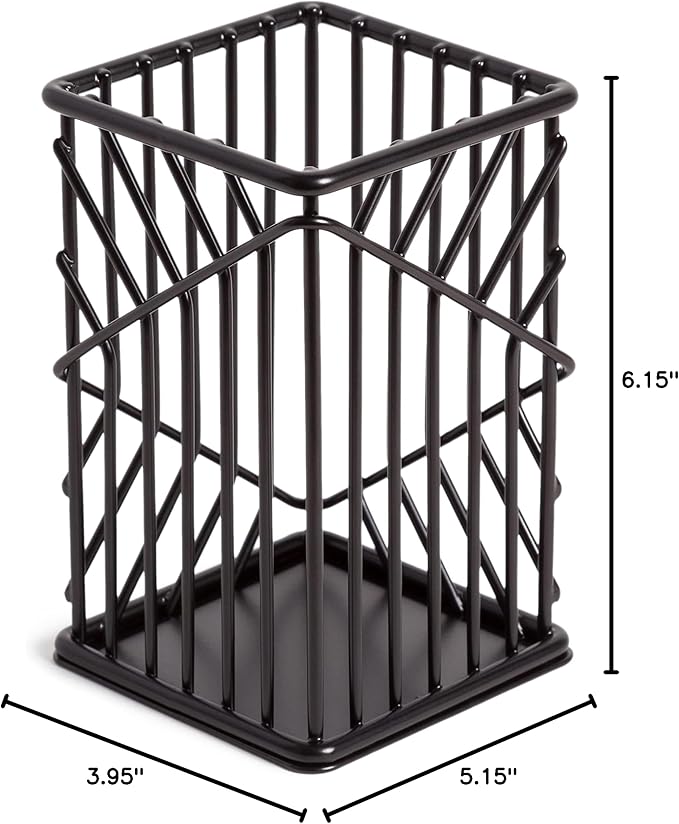 U Brands Vena Desk Organization Matte Black Collection Pencil Cup