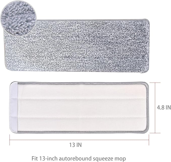 Flat Mop Pads Compatible with Joymop, Joymoop Mop Replacement Pads for Joy 13 inch Flat Moop, Washable Squeeze Microfiber Mop pad for Floor Cleaning(8 Pack Refill, 13"X 4.9")