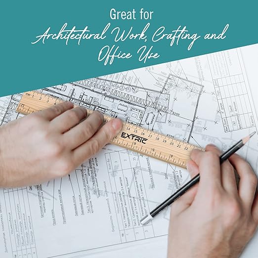 Rulers 12 Inch, Rulers Bulk for Classroom – Wooden Ruler for Kids 25 Pack Great for School, Classroom, Imperial and Metric Measurements for Office and Home