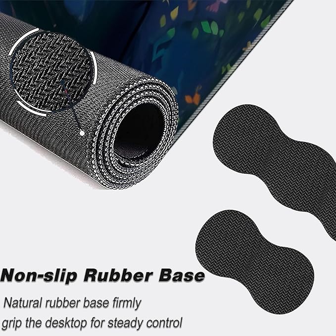 Keyboard Mouse Pad Set,Large Mouse Pad+Keyboard Wrist Rest+Wrist Support+Coaster,31.5x11.8in Extended Desk Mat for Computer Laptop Office Home - Butterfly