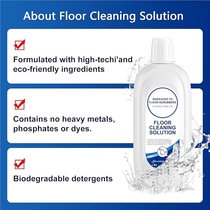 Nukisa Floor Cleaning Solution Compatible With Tineco, Deep Cleans for Multiple Hard Floors, Suitable With All Robot Vacuums with Mopping and Cordless Wet/Dry Vacuum Mop Cleaner (Original 1 Bottle)
