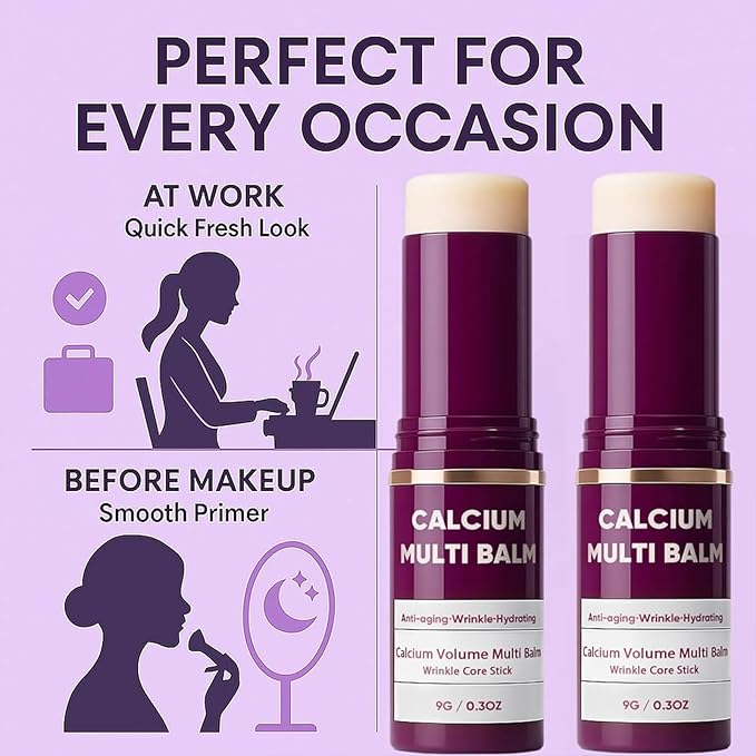 3Pcs Cemenrete Calcium Volume Multi Balm, Calcium Volume Multi Balm, Collagen Moisturing Stick, Intensive Repair & Moisturizing Cream, Firming Skin, Suitable for Face, Eyes & Neck