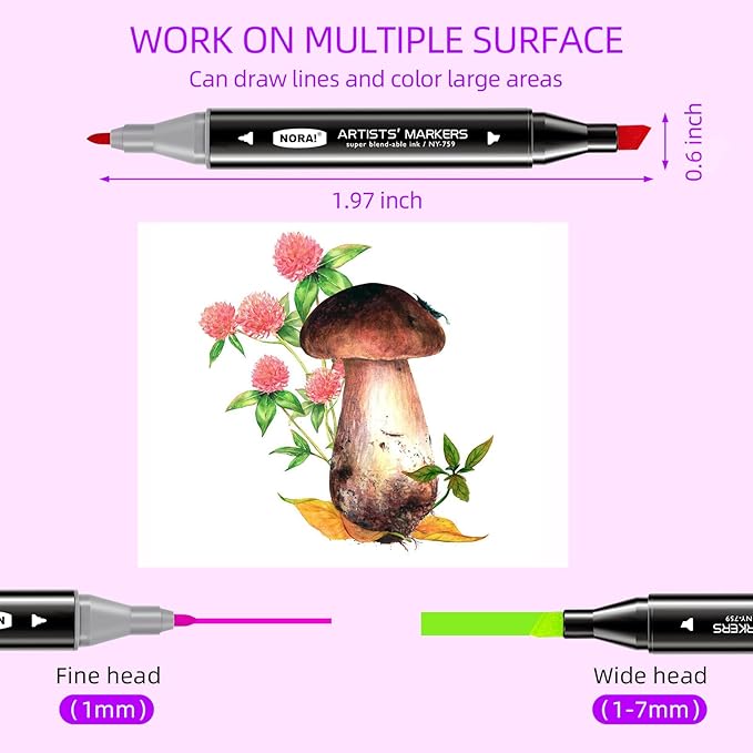 120 Alcohol Markers for Adult Coloring Books, Dual Tip Art Markers for Adults Coloring, Illustrations, Drawing, Sketching with Carrying Case