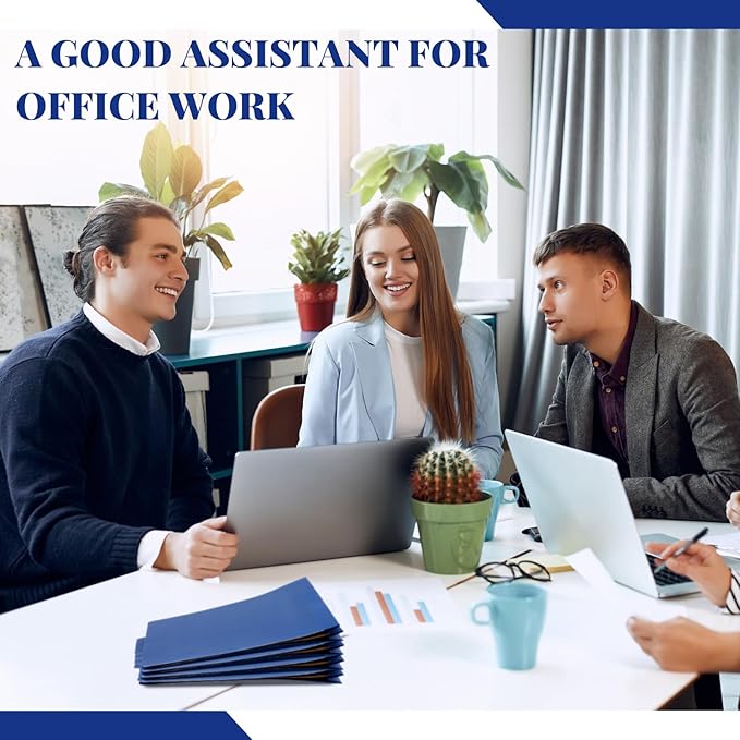 48 Pcs Classification Folders Letter Size, 2 Divider Pressboard File Folders with 3. 5 Inch Expansion, 2 Prongs Fastener, Heavy Duty Office File Organizers for Teachers, Medical (Dark Blue)