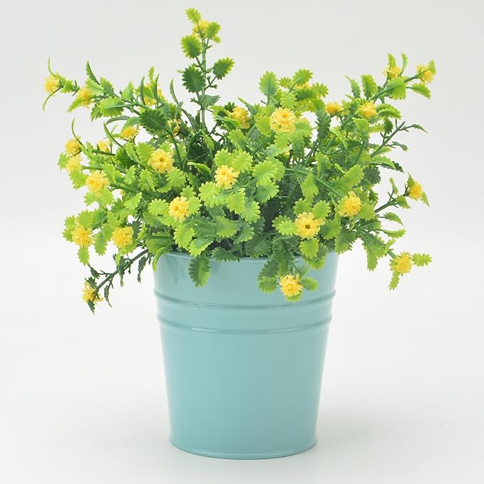 Pen Holder Cup For Desk Pencil Holder Metal Marker Pen Organizer Storage Small Tinplate Flower Pot Succulent Bucket Planters for Office Home - 2 Pack (Blue)